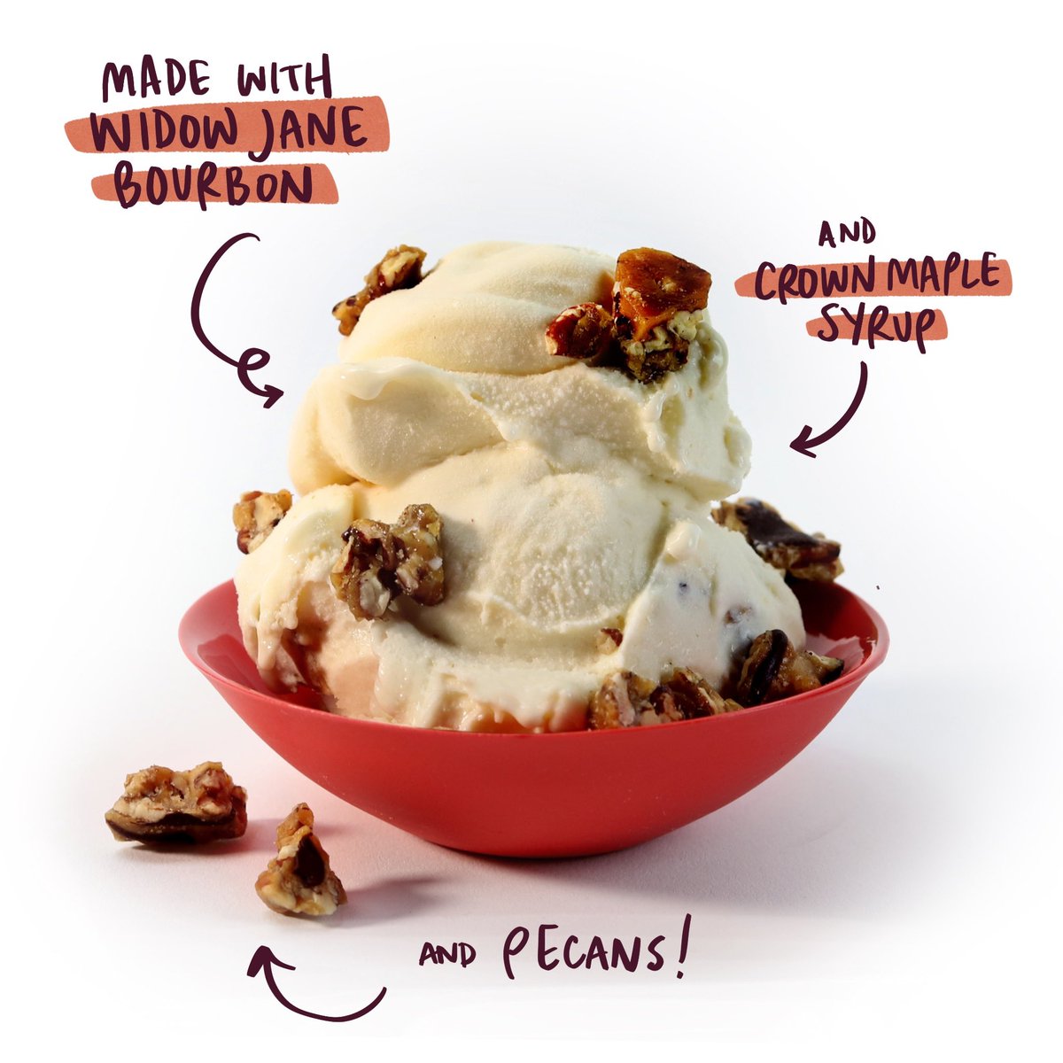 Want another round? 🥃 Maple Bourbon Barrel is BACK. A fall favorite, Maple Bourbon Barrel is maple bourbon ice cream with chocolate-coated, maple-candied pecans. Available online and in scoop shops. 🍁