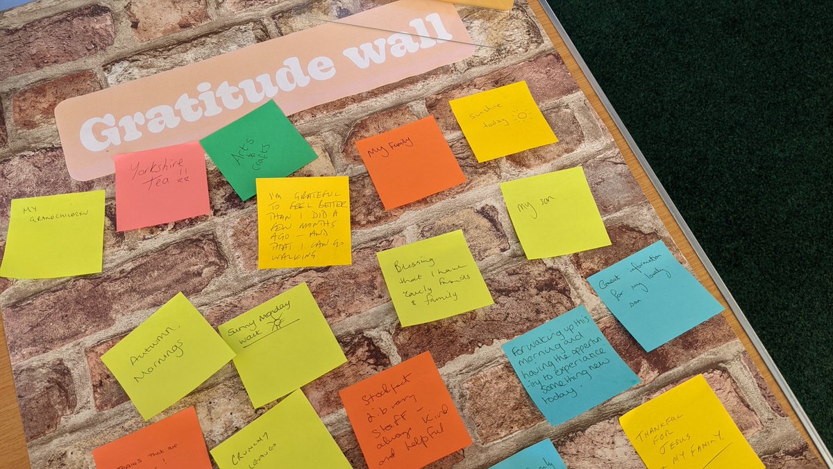 comms_sam's tweet photo. Also loved our 'Gratitude Wall' responses - and no, I wasn't the one who added 'Yorkshire Tea' (but I should have been) #WMHD2022 https://t.co/kvRDTpXKf7