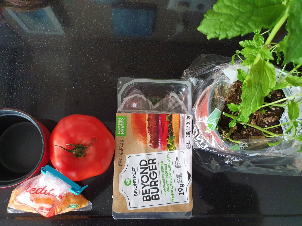 BoudKoud's tweet photo. @KarinAlphen En omdat ik als happy single elke dag eet waar ik zin in heb, vanavond een gevulde vleestomaat zonder vlees. https://t.co/EvW567PtPz