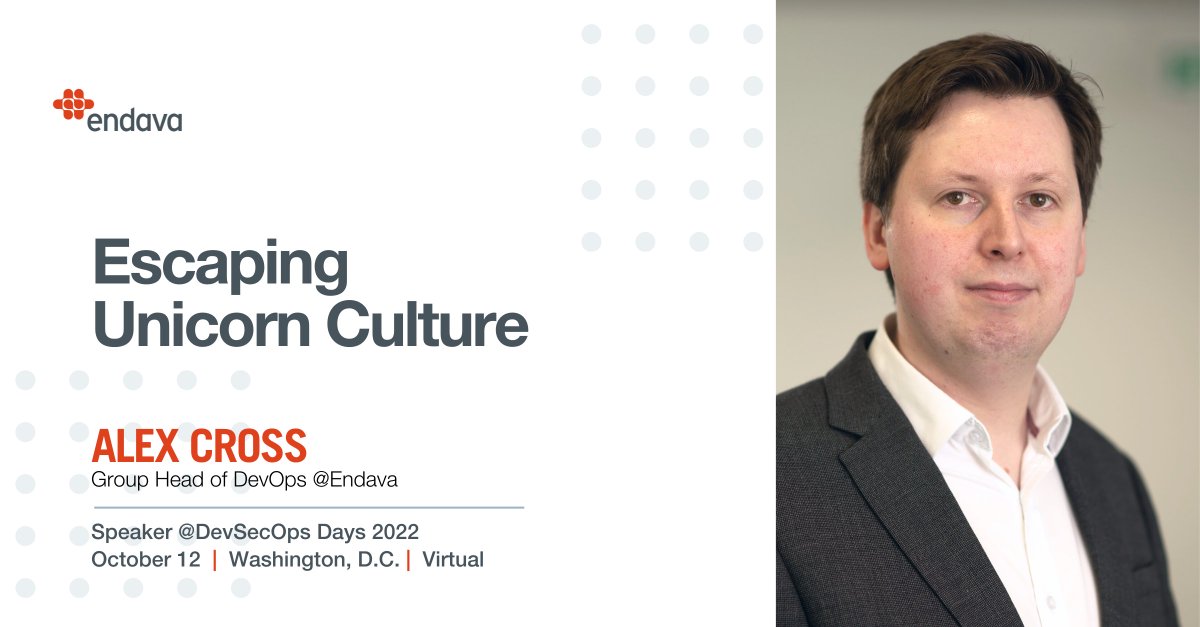 endava's tweet image. Join our Group Head of DevOps, Alex Cross, at #DevSecOpsDays, where he will tackle a concrete cultural challenge: the tendency to rely on ‘unicorn’ super-engineers. 

Join virtually to find out: okt.to/QDHpUY