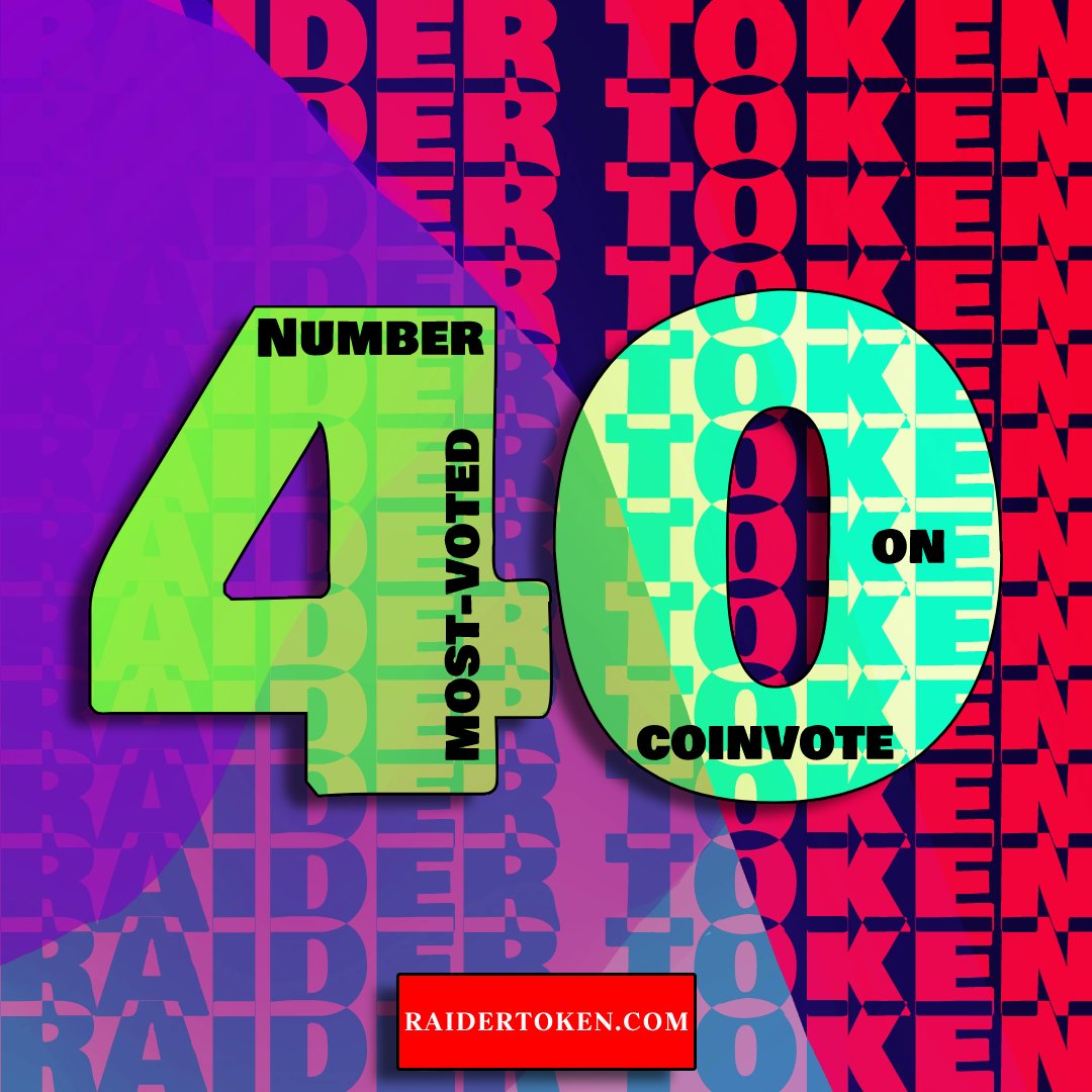 RaidTokenBSC's tweet photo. 🏴☠️ Raider Token is now the 40th most-voted project on @CoinvoteCC.
Please vote again for @RaiderToken❤️
https://t.co/9QOkY3pGwk
#BSC #BNB #DEFI #coinvote #RaiderToken #RaidToken #BSCgems #Memecoins #Altcoins #BSC #Binance #Bitcoin #Ethereum #Cryptocurrency #blockchain #BTC https://t.co/bqvDr3k1LU