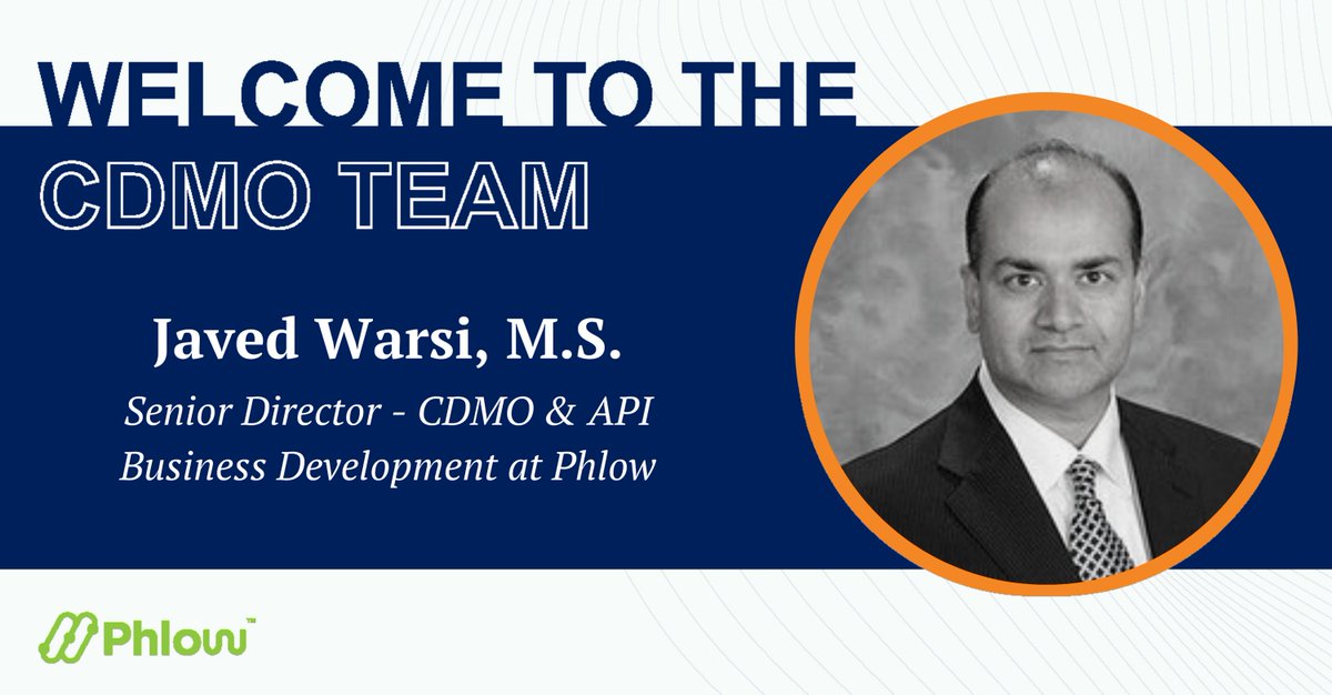 We are thrilled to welcome Javed Warsi, M.S. to our SMART-CDMO team as the Senior Director of CDMO &amp; API Business Development.