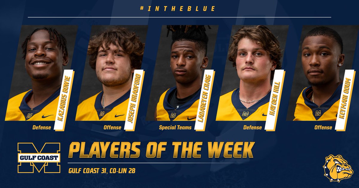 FOOTBALL | <a href="/CoachWrightPerk/">Jack Wright</a> and his <a href="/MGCCC_FOOTBALL/">MGCCC Football</a> staff have named their Players of the Week from the win at Co-LIn: