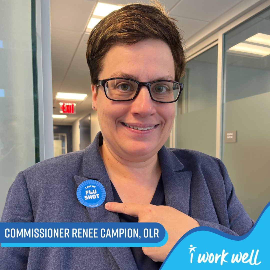 "I work well by getting my flu shot at a WorkWell NYC worksite clinic. Getting my flu shot is a quick and easy way to protect my health, as well as the health of my co-workers, family, community and friends." – Commissioner Renee Campion, OLR

#fightflu #flushot #workwellnyc