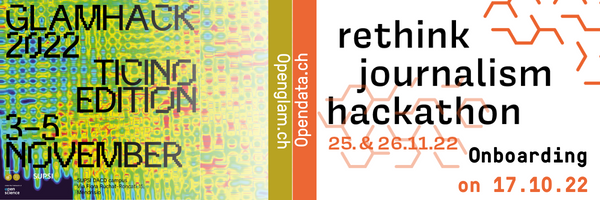 OpendataCH's tweet photo. https://t.co/mlbMjuk88A and https://t.co/zjaaIjuxGJ have a special November planned! Cultural heritage with #GLAMHack22 and the future of journalism and media with #REJOHA22 sign up now and work on innovative challenges while meeting amazing new people! We can't wait to meet you! https://t.co/QuFpFkRk3I