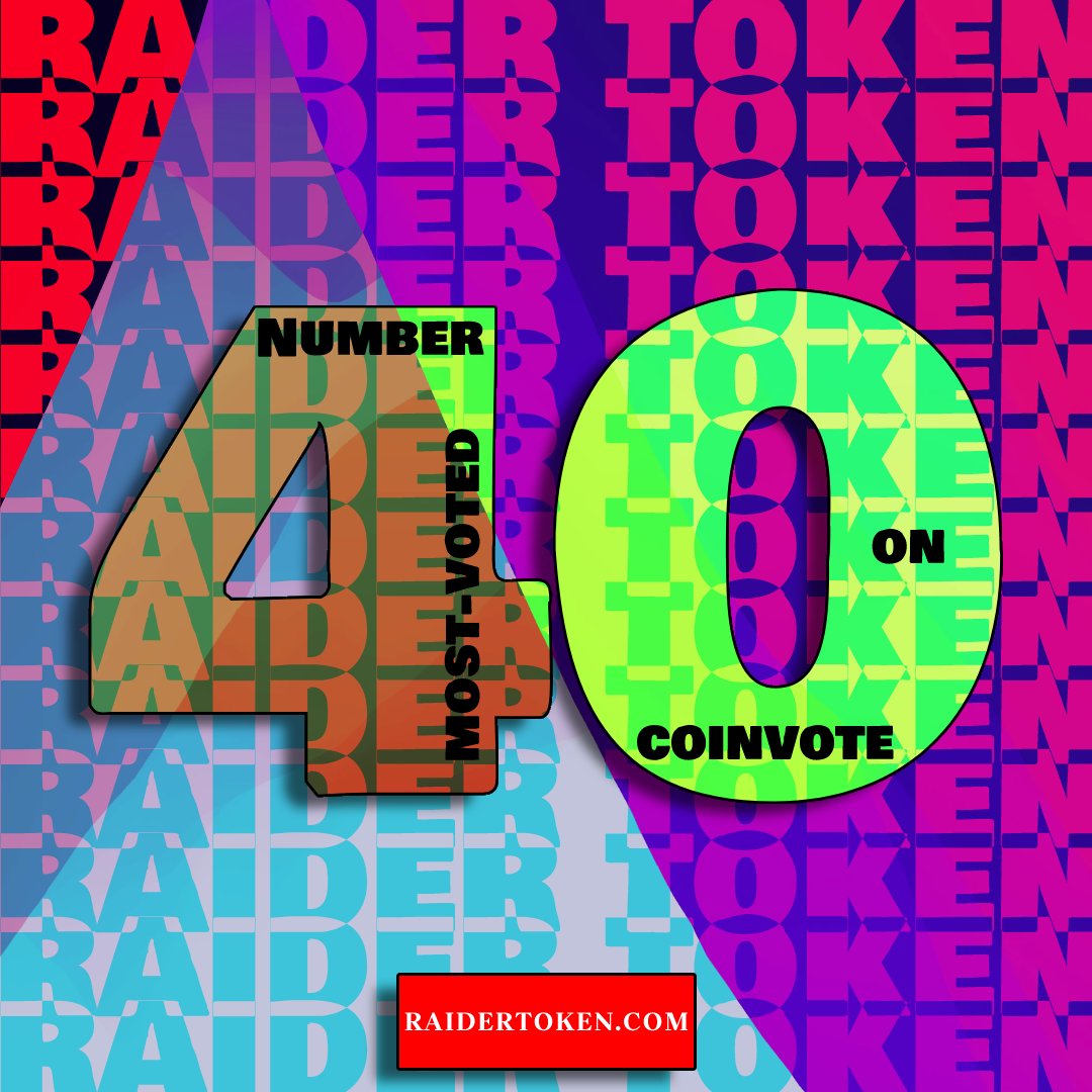 RaidTokenBSC's tweet photo. 🏴☠️ Raider Token is now the 40th most-voted project on @CoinvoteCC.
Please vote again for @RaiderToken❤️
https://t.co/9QOkY3857K
#BSC #BNB #DEFI #coinvote #RaiderToken #RaidToken #BSCgems #Memecoins #Altcoins #BSC #Binance #Bitcoin #Ethereum #Cryptocurrency #blockchain #BTC https://t.co/X4Q3brA2Zy