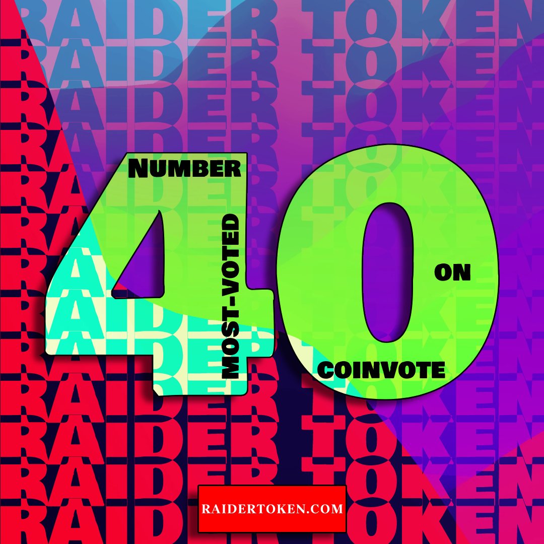 RaidTokenBSC's tweet photo. 🏴☠️ Raider Token 🏴☠️ is now the 40th most-voted project on @CoinvoteCC.
Please vote again for @RaiderToken❤️
https://t.co/9QOkY3857K
#BSC #BNB #DEFI #coinvote #RaiderToken #RaidToken #Memecoins #Altcoins #BSC #Binance #Bitcoin #Ethereum #Cryptocurrency #blockchain #BTC https://t.co/OJHjm5WjHJ