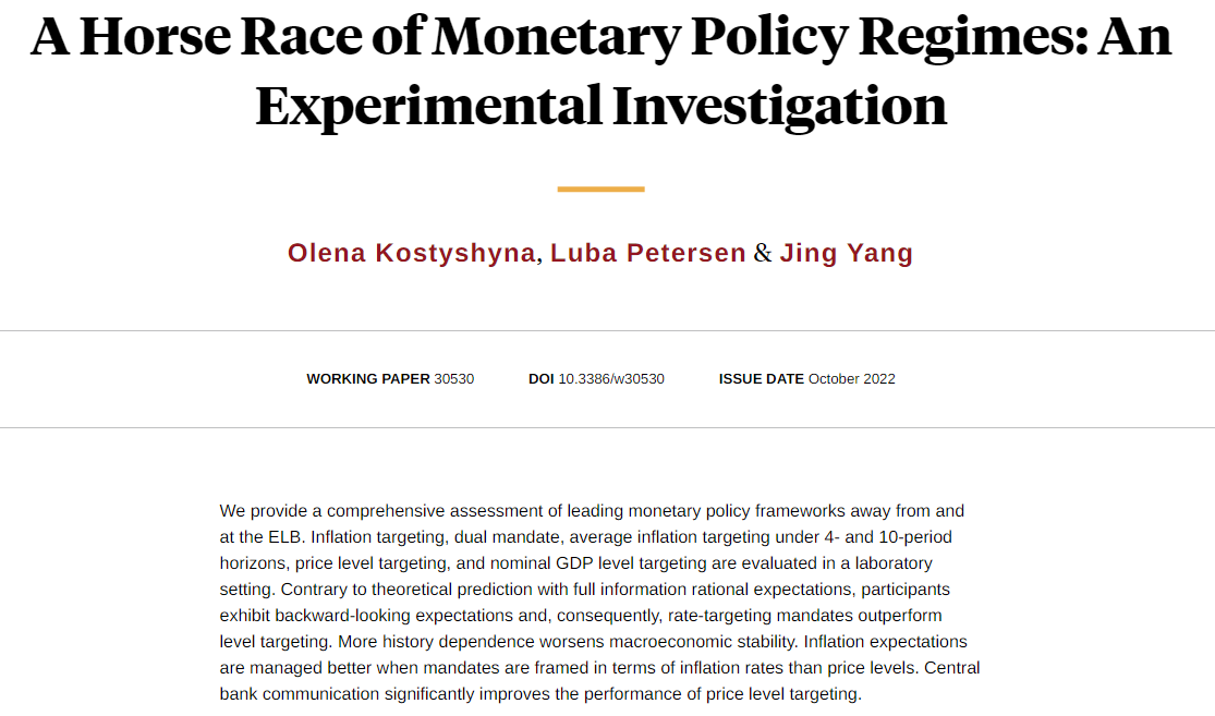 NBER (@nberpubs) on Twitter photo Monetary policy works better to manage expectations when it reacts to the present and not to the past, from Olena Kostyshyna, <a href="/luba_petersen83/">Luba Petersen</a>, and Jing Yang nber.org/papers/w30530 Monetary policy works better to manage expectations when it reacts to the present and not to the past, from Olena Kostyshyna, <a href="/luba_petersen83/">Luba Petersen</a>, and Jing Yang nber.org/papers/w30530