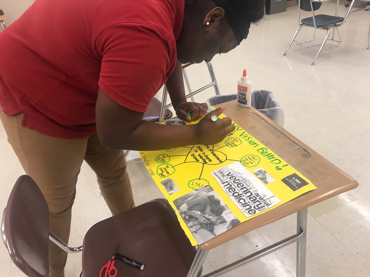 Ms Hollins’s Career Success students working on their Vision Boards! A goal without a plan is simply a dream! #SelfDirection #ThinkChooseAct @IbervilleSchool @IHeartCKH @Joy2Teach1