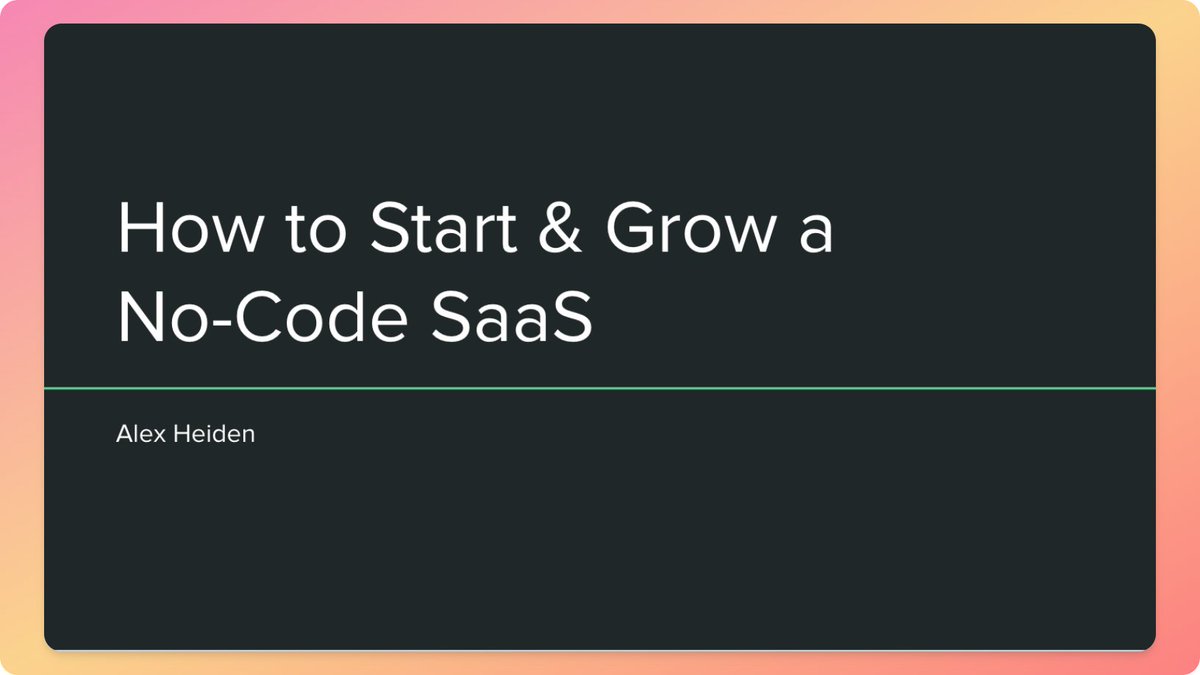 alexheiden's tweet photo. I recorded a 17 minute masterclass on how to start a no code SaaS from A-Z

I'm giving it away for free today to the first 750 people

Just RT + Comment "SaaS" &amp; I'll send it over

(must be following to receive DM) https://t.co/1uzEIqZVu0