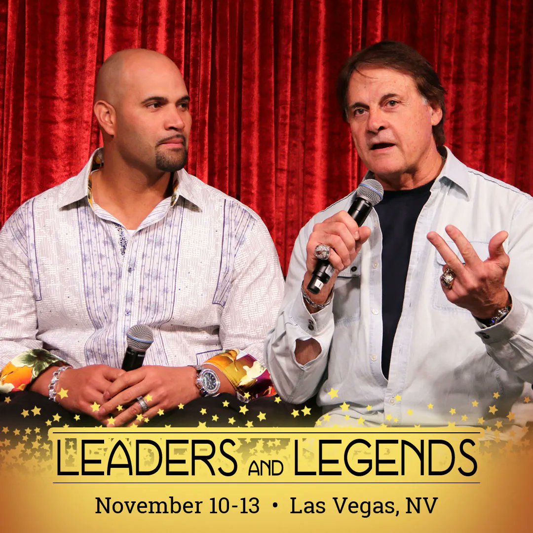 Joybound People & Pets (@joyboundtweets) on Twitter photo One month until Leaders and Legends in Las Vegas! Join <a href="/TonyLaRussa/">Tony La Russa</a> and his friends like <a href="/PujolsFive/">Albert Pujols</a>, <a href="/GeorgeWill/">George F. Will</a>, <a href="/JoeTorre/">Joe Torre</a>, <a href="/georgelopez/">George Lopez</a>, and <a href="/thejohnsalley/">John Salley</a> for a weekend of leadership sessions, fabulous food and drink, and entertainment.
Learn more at arflife.org/leaders. One month until Leaders and Legends in Las Vegas! Join <a href="/TonyLaRussa/">Tony La Russa</a> and his friends like <a href="/PujolsFive/">Albert Pujols</a>, <a href="/GeorgeWill/">George F. Will</a>, <a href="/JoeTorre/">Joe Torre</a>, <a href="/georgelopez/">George Lopez</a>, and <a href="/thejohnsalley/">John Salley</a> for a weekend of leadership sessions, fabulous food and drink, and entertainment.
Learn more at arflife.org/leaders.