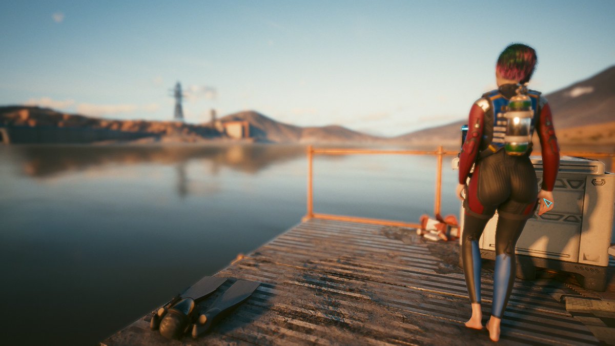 PrinceOfWhale13's tweet photo. @CyberpunkGame I heard the card is being delivered by a team of trained dolphins and left in a barrel tied to disguised buoys, somewhere near this place. A white-haired man told me that's quite a popular method of hiding treasure up north. https://t.co/Yhdv47p5ha