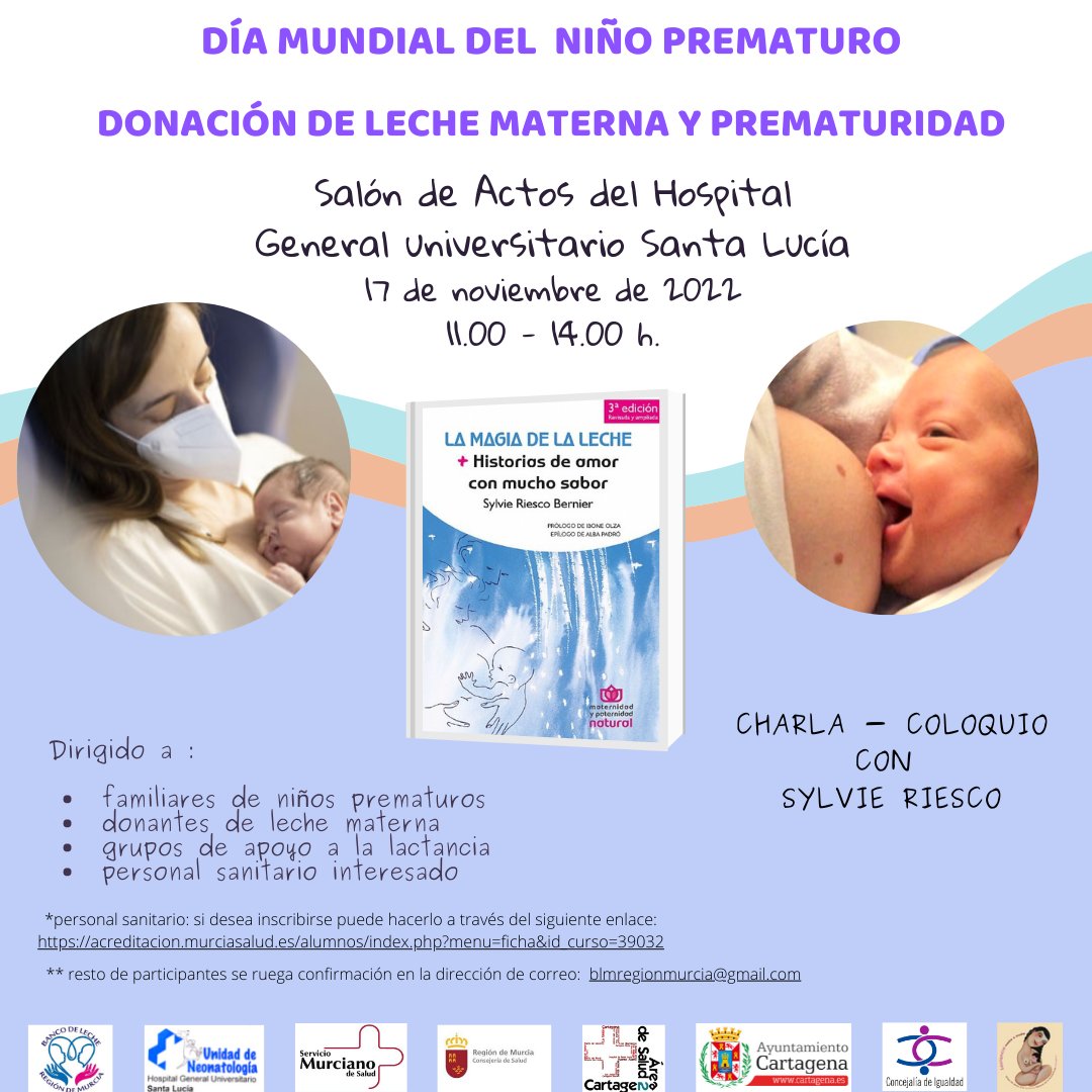 Después de dos años, volvemos a celebrar el día del niño prematuro con una charla-coloquio con familias, grupos de apoyo a lactancia y la autora Silvie Riesco.