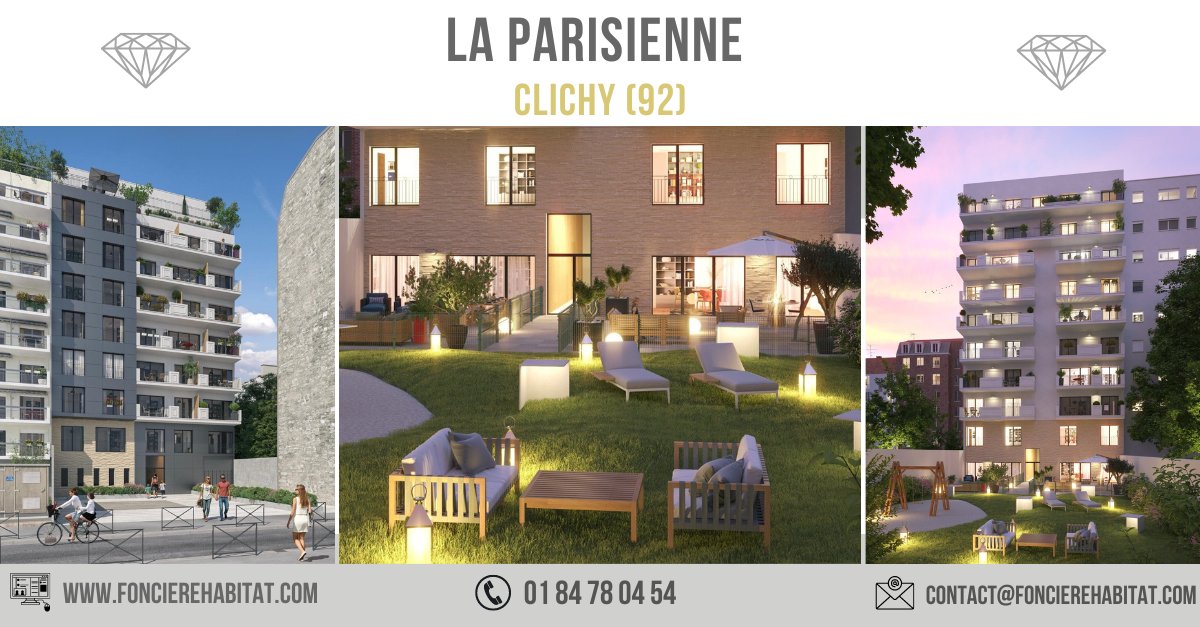 FonciereH's tweet photo. Devenez propriétaire à #Clichy, dans la future résidence LA PARISIENNE !🌟

Bénéficiez d’un appartement agréablement lumineux, spacieux, moderne et disposant d’un espace extérieur privatif.🙌

Concrétisons ensemble, votre projet !
☎️ 01 84 78 04 55

#immobilier #promoteur #vefa https://t.co/lnTVvUDFgJ