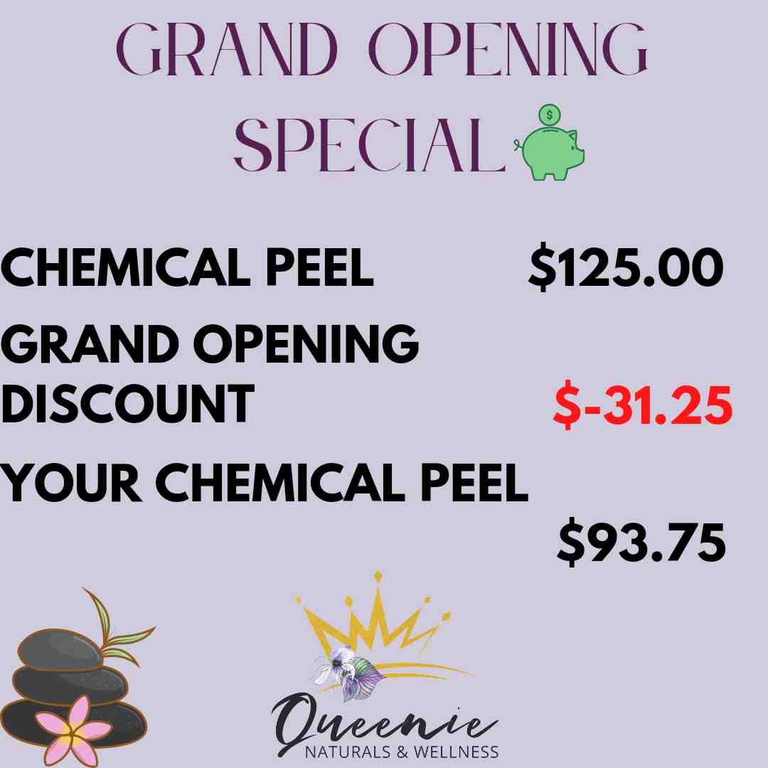Fall & winter are my fav times of the yr to do chemical peels.  This time of yr limits the amount of sun you're exposed to after the treatment.
.
#chemicalexfoliation 
#chemicalpeel 
#grandopeningspecial 
#queenienaturals👑 
#queenielife👑