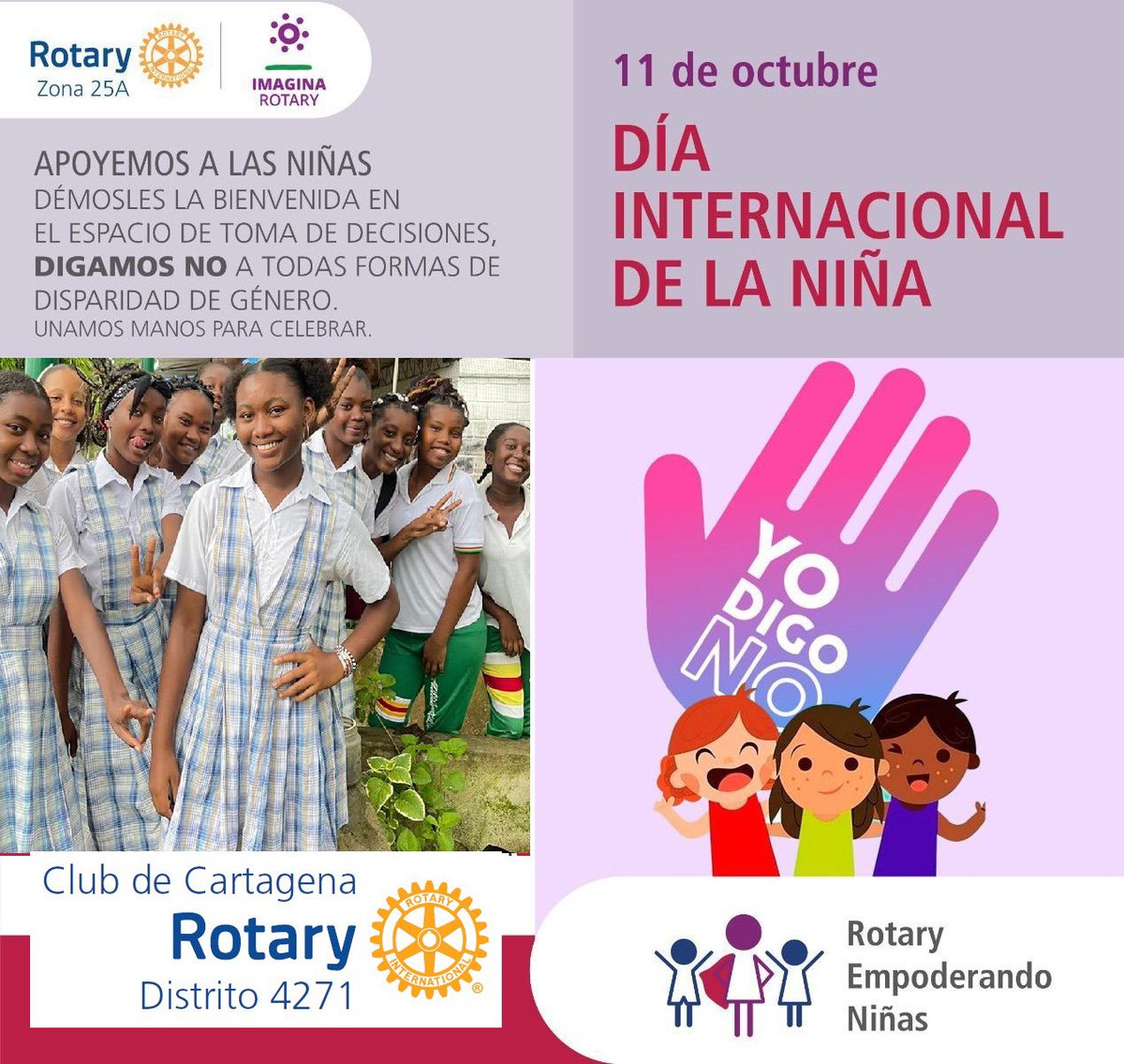 Porque las niñas cuentan, porque merece todas las oportunidades, hoy y siempre diremos NO a la disparidad de género
