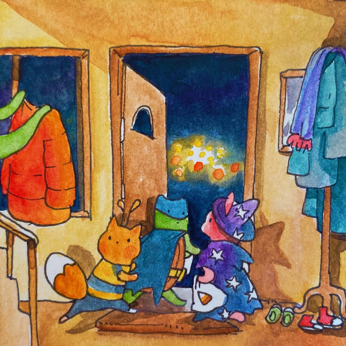 annalaura_art's tweet photo. Halloween costume’s worst nightmare: a winter coat 🎃 https://t.co/vs6Ajdp9am