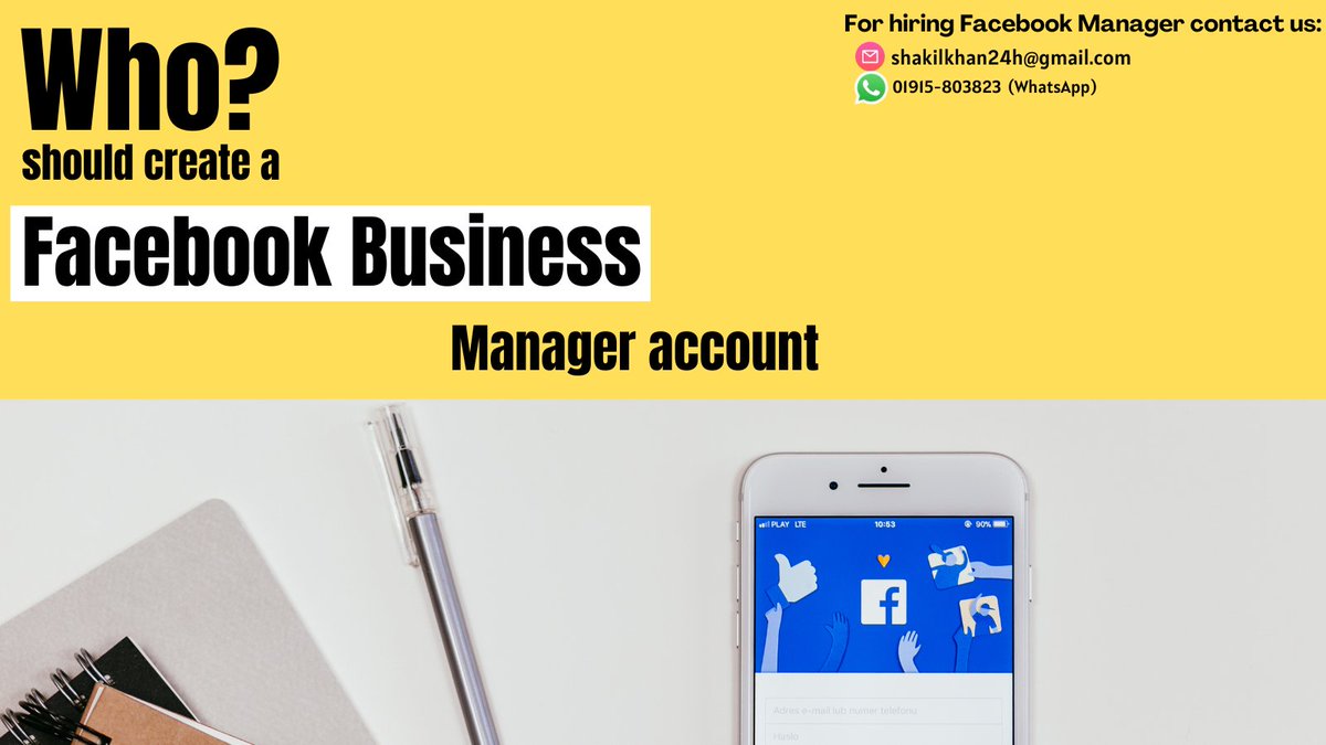 𝗪𝗵𝗼 𝘀𝗵𝗼𝘂𝗹𝗱 𝗰𝗿𝗲𝗮𝘁𝗲 𝗮 𝗙𝗮𝗰𝗲𝗯𝗼𝗼𝗸 𝗕𝘂𝘀𝗶𝗻𝗲𝘀𝘀 𝗠𝗮𝗻𝗮𝗴𝗲𝗿 𝗮𝗰𝗰𝗼𝘂𝗻𝘁?

Click here for full articles: cutt.ly/uBvT8vt

#facebook #facebookmarketing #facebookpage #facebookLive #facebookads #facebookgroup #facebookpost #facebooktips