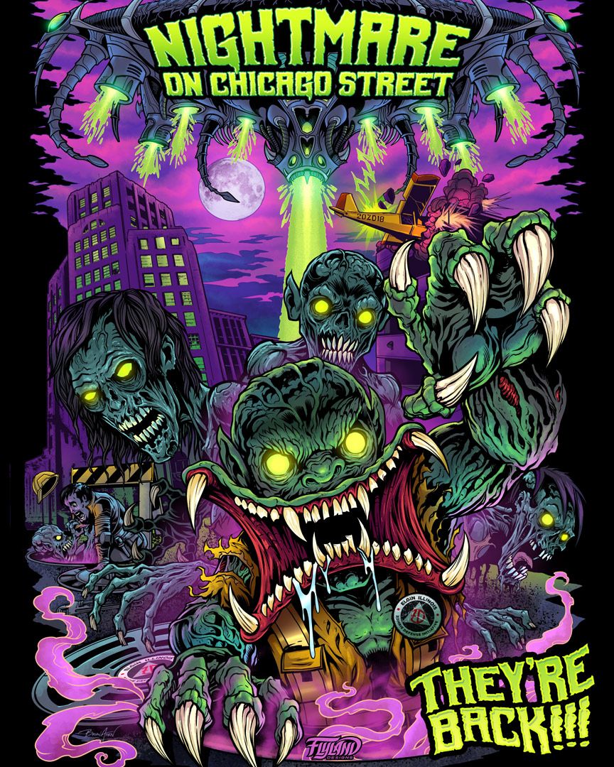 Finished gig poster design for Nightmare on Chicago Street - Love working with these guys. We took their iconic creatures and merged them with a little CHUD infulence.
#nocs #nightmareonchicagostreet #halloweenfestival #chud #zombie #halloween #gigposter
@ElginNOCS