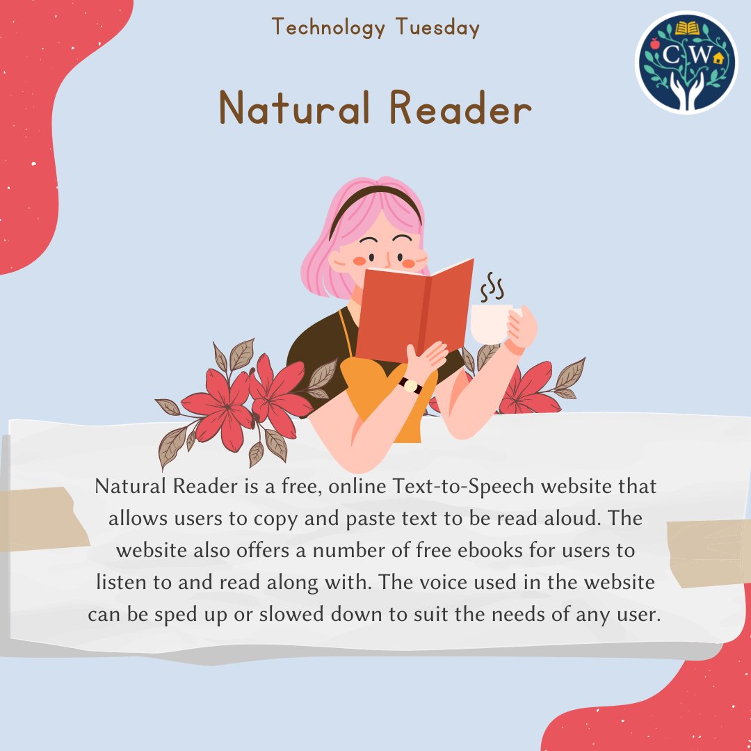 cwalshcenter's tweet image. Technology Tuesday:

Natural Reader is a great website for those who need a text-to-speech program. Users can simply copy and paste or check out some of their ebooks.

Check out the website now at naturalreaders.com

#naturalreader #ebook #texttospeech #resource