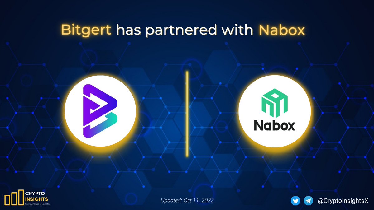 CryptoInsightsX's tweet photo. 📢JUST IN: @naboxwallet has partnered with @bitgertbrise to integrate @Bitgertchain 🚀

#Nabox is a Multi-chain DID Gateway to Web3 🌍

#Crypto #CryptoNews #altcoin #BTC #BNB #bitgertpro https://t.co/VmwwzEnE10