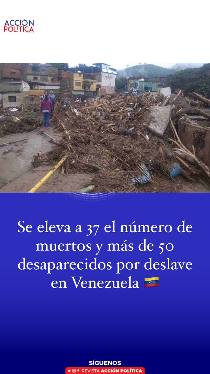Deslave en Tejerías, Venezuela 🇻🇪 deja 37 muertos y más de 50 desparecidos; víctimas aseguran que no han recibido ayudas del Gobiernos <a href="/NicolasMaduro/">Nicolás Maduro</a> 

#Venezuela #Tejerías #Deslave