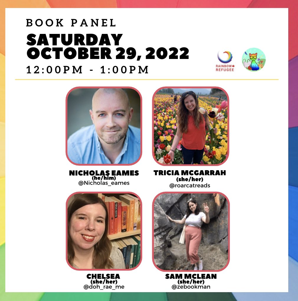 roarcatreads's tweet photo. Looking for a new book to love? At 12pm, panelists from all spectrums of the book world (author @nicholas_eames, librarian @doh_rae_me, book seller @ZeBookMan , and book blogger @roarcatreads) share their favorite LGBTQ+ book recommendations. Get ready to add to your TBR queue! https://t.co/KvvOfnAT2u