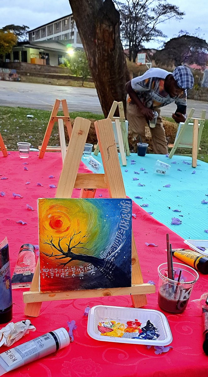 nativenairobi's tweet photo. A painting I painted Sunday  at the paint and picnic event at 209statehouseroad , curated by @janicecreatives , 
Inshot Seasoned graffiti artist @swiftgraffiti also taking a photo of his piece. https://t.co/VLTpRj9Wbe