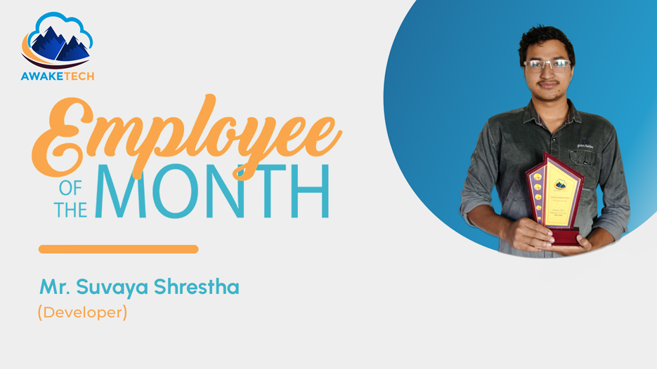 AwakeTechSoln's tweet photo. We are pleased to announce our “ATS Quarterly Award ”. Congratulations
 to Mr. Suvaya Shrestha for your remarkable contributions. May you keep progressing, and best wishes for the times ahead!
#ATS #awaketech #contribution #employeeawards https://t.co/J8IRHqFwE7