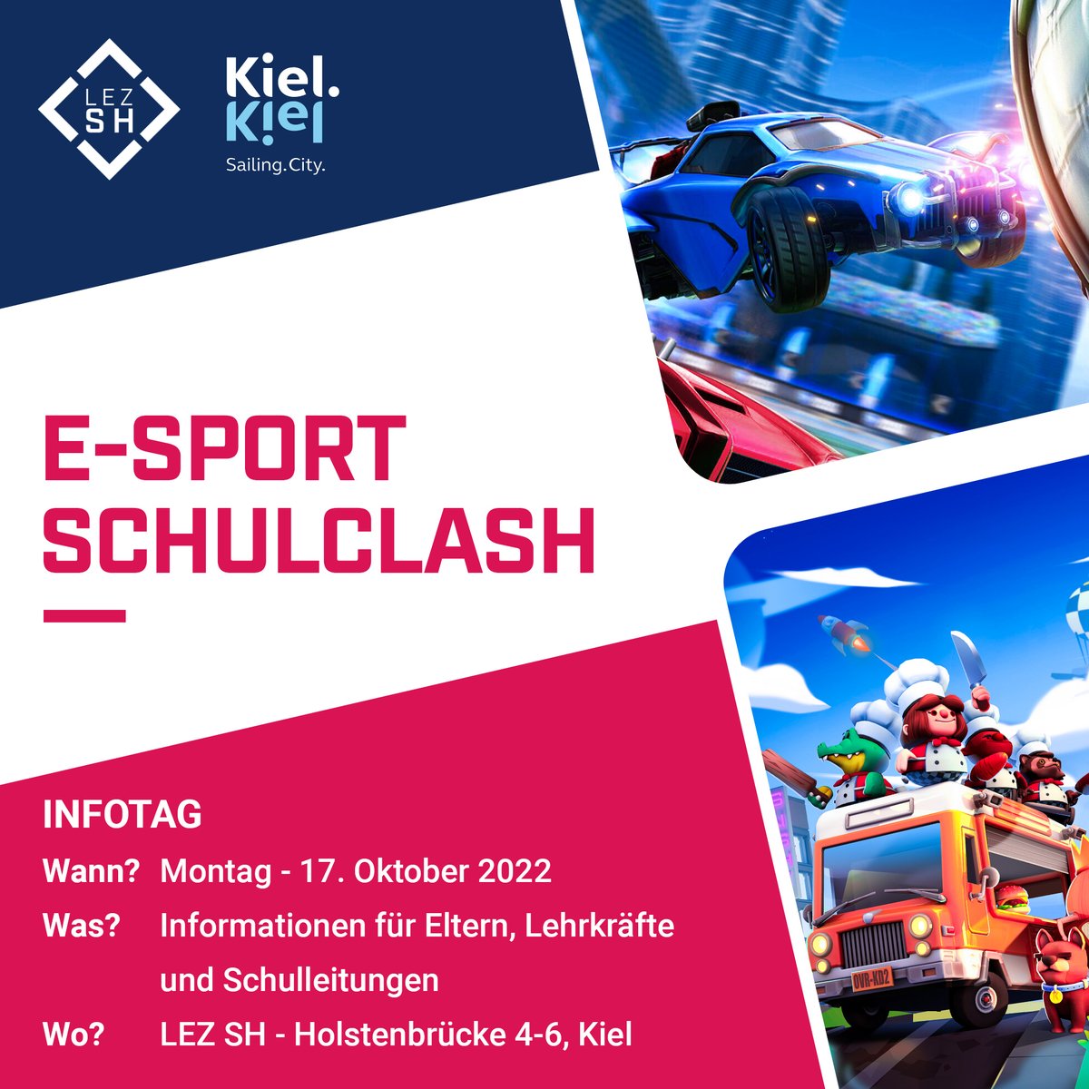 LEsportZ_SH's tweet photo. Ihr wollt wissen wie #ESport in der Schule funktioniert? Das #LEZSH lädt am 17.10 ab 17:00 Uhr zum Infotag unseres Schulclashes ein, unterstützt von der @stadt_kiel. Anmeldungen sind nicht notwendig.
Mehr Infos sind hier zu finden:
https://t.co/DQZijTs7Xw https://t.co/BVhJJEmeF5