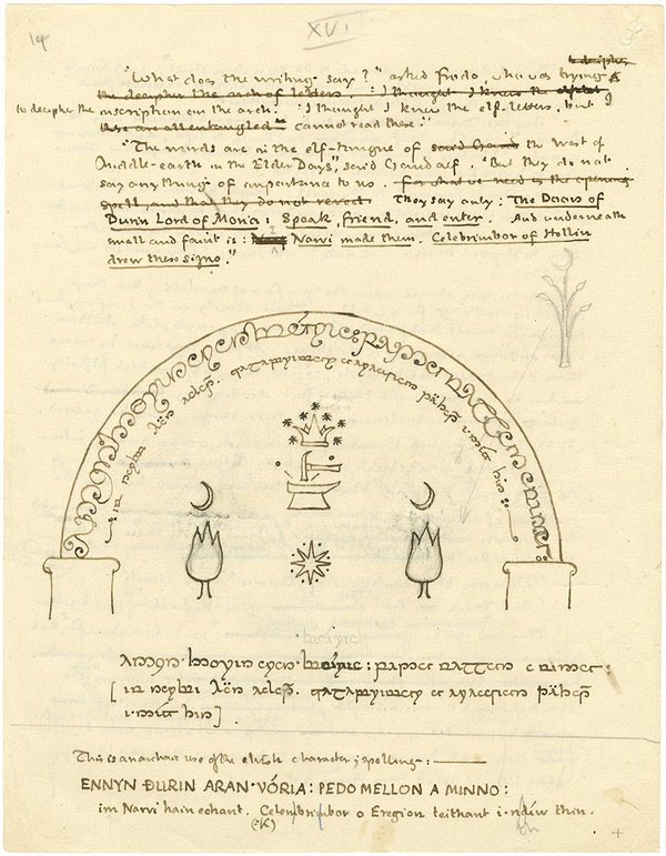The Doors of Durin

Tolkien’s manuscripts are some of my favorite things ❤️ I love seeing his artwork and editorial process.