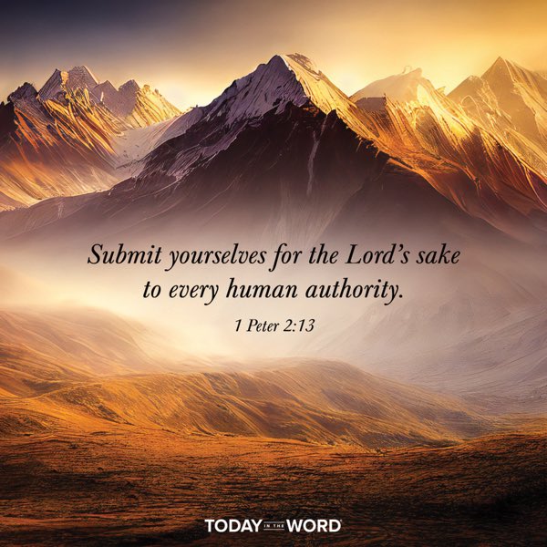 BreZeee18's tweet photo. 1 Peter 2:13

Submit yourselves for the Lord’s sake to every human authority.

Get the Today in the Word devotional app—100% FREE!
https://t.co/pRQYqBZXuO https://t.co/sitpAVKP9v
