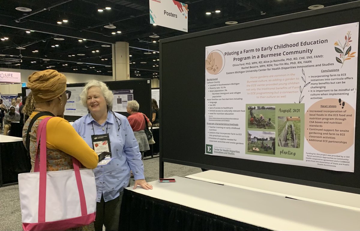 #FNCE Michigan Proud 4 Accomplished #EMU Professor Alice Jo Rainville PhD RDN poster presentation - Farm to early child research helping to keep Children healthy!