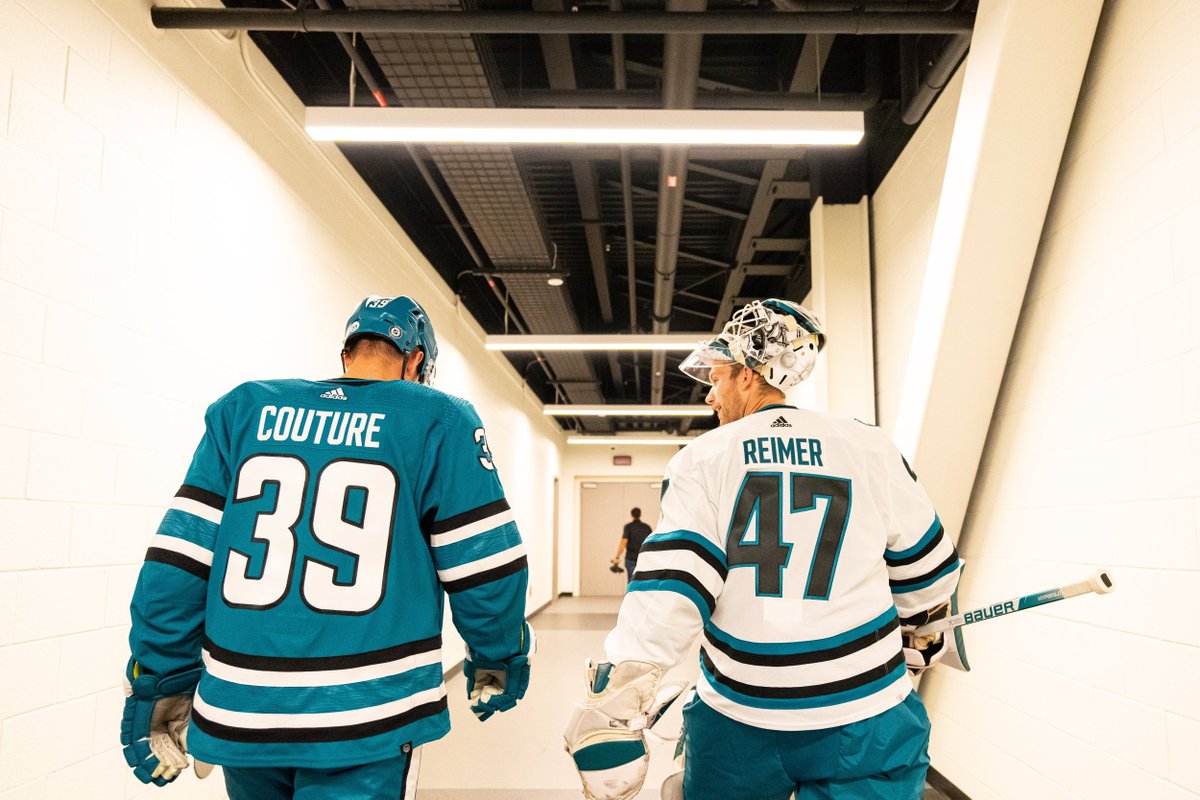 mattymerrill's tweet photo. The Sharks just opened the the regular season wearing all teal togs lovingly created by the best hockey design team on earth. Props @ericbodamer @BeemanDesign @andyharry819 Kelsey and Dan! https://t.co/UyO7GM5Vbx