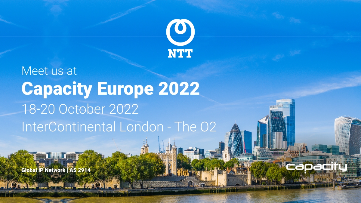 GinNTTnet's tweet photo. We are pleased to sponsor and participate at #CapacityEurope hosted by @capacitymedia. To schedule a meeting with our Global IP Network #AS2914 team, please DM us. We look forward to seeing clients, colleagues and industry peers in London! https://t.co/JWzrx8I84z @GlobalNTT #NTT https://t.co/KECrNkEkqI