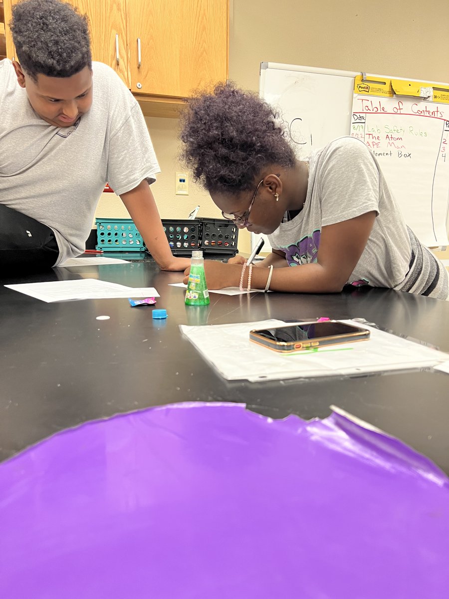 Mrs. Pruett's class participating in a chemical reaction lab!