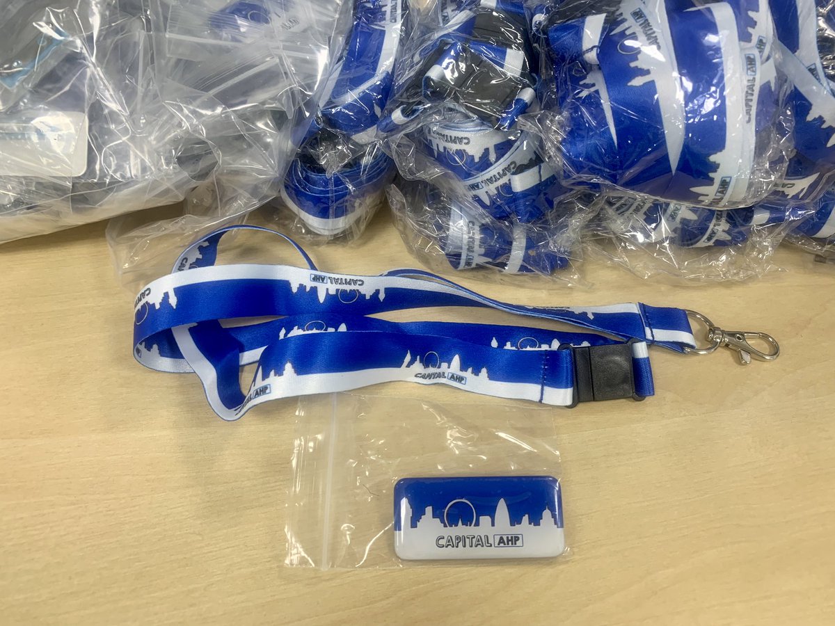 Many thanks to @londonahps @NHSHEE_LDN team for the #AHPsDay lanyards and #CapitalAHP badges! Kindly delivered in person by @RonanNaomi this afternoon ready for Friday 🙌🙌 @Moosie67Laura @DrFYung @A_R_Capp @jo_gelona @RebeccaRadUCH @EllieBartlett @JoCunninghamDa1 @HamiseSmith