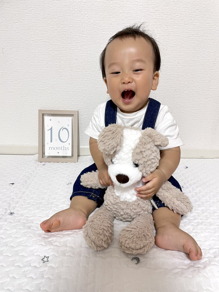 miukkuman's tweet photo. 先月の29日で10ヶ月🧸💞
もう全然じっとしないからぶれまくり😂
写真何枚撮っても全部可愛くて消されへんし容量いくらあっても足らへんぞ🥹？
#親バカ #ぶれてる写真も宝物
#いやむしろぶれてる写真しかない勢い https://t.co/sK4kMCvRQx