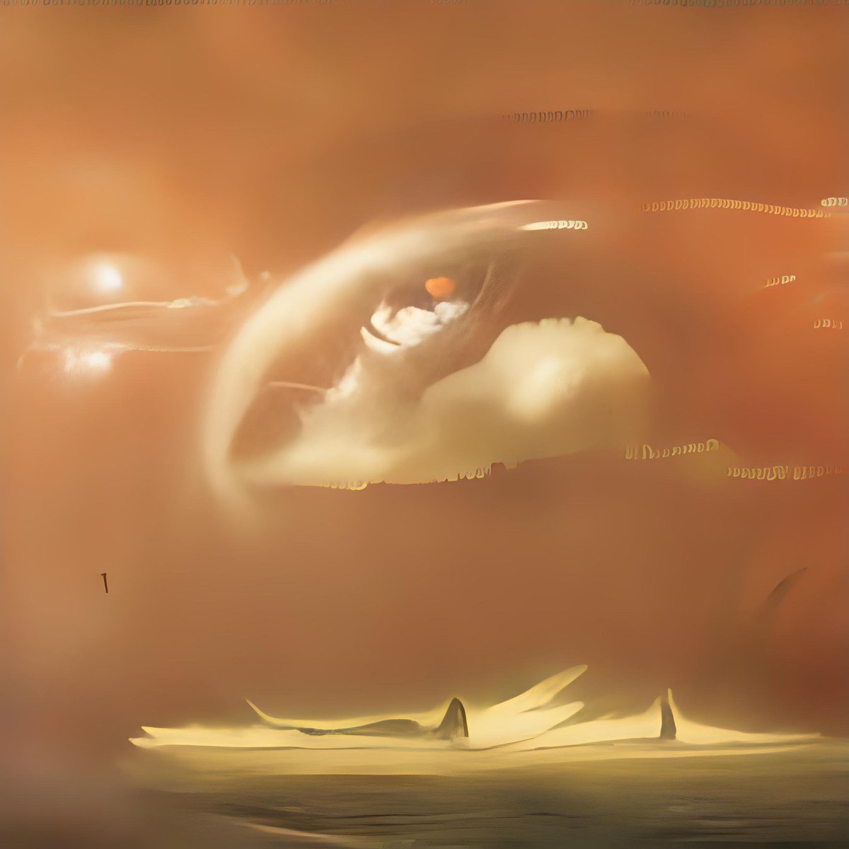 "Eye In The Clouds"

"You look at the sky and see it staring at you. You got immersed by its gaze. Wondering its purpose, you can feel it slowly going near you."

#NFT #NFTs #AI #AIArt #AiCasso