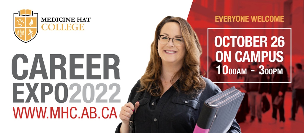 Students and job-seekers are welcome to come to MHC's Career Expo on October 26, 2022! This drop-in style event allows you to meet employers, ask questions and learn about the exciting opportunities available in our region. Click this link to learn more: mhc.ab.ca/Services/Caree…