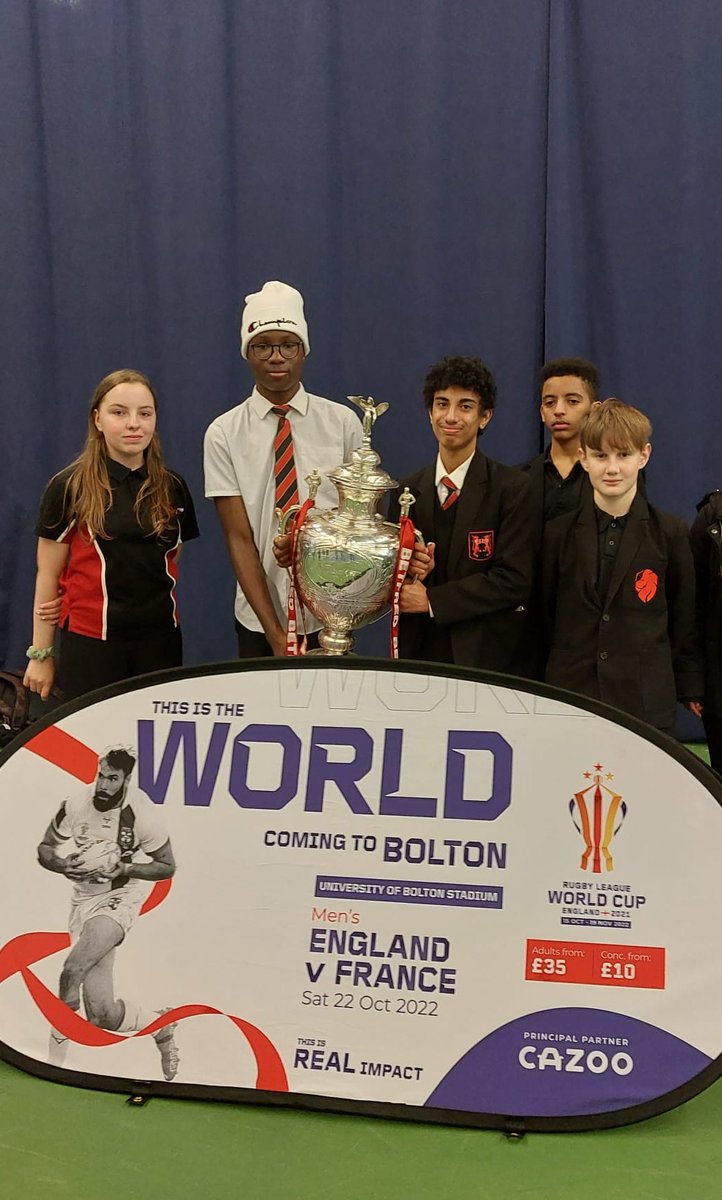 LadybridgeLs's tweet photo. Ladybridge learners with their hands on The Rugby League World Cup! @LadybridgeHigh @LadybridgePe https://t.co/7fmmkRvGKn