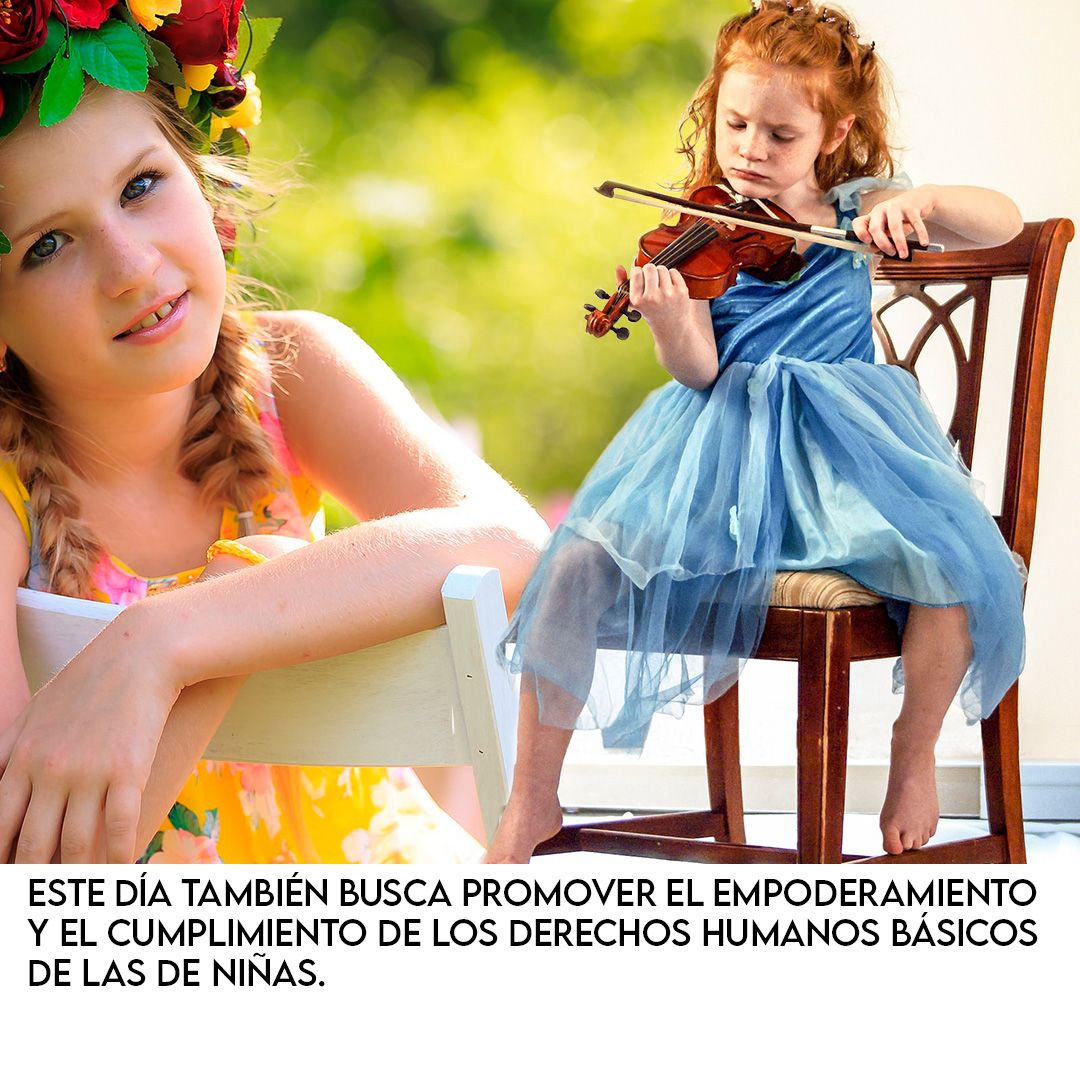 👧 DÍA INTERNACIONAL DE LA NIÑA 👧

🛼 Desde el año 2012, y decretado por la ONU, cada 11 de Octubre se celebra, a nivel mundial, el Día Internacional de la Niña.
🍭 Esta fecha busca promover el empoderamiento y cumplimiento de los derechos básicos de las niñas en el mundo.