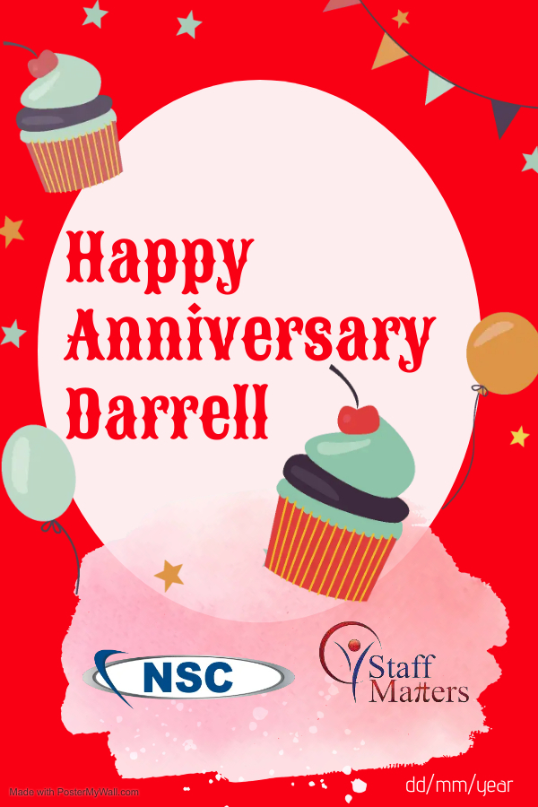 StaffMattersInc's tweet photo. #HappyAnniversary Darrell! #thankyou for being an essential part of our team https://t.co/ne6c4tHU7k