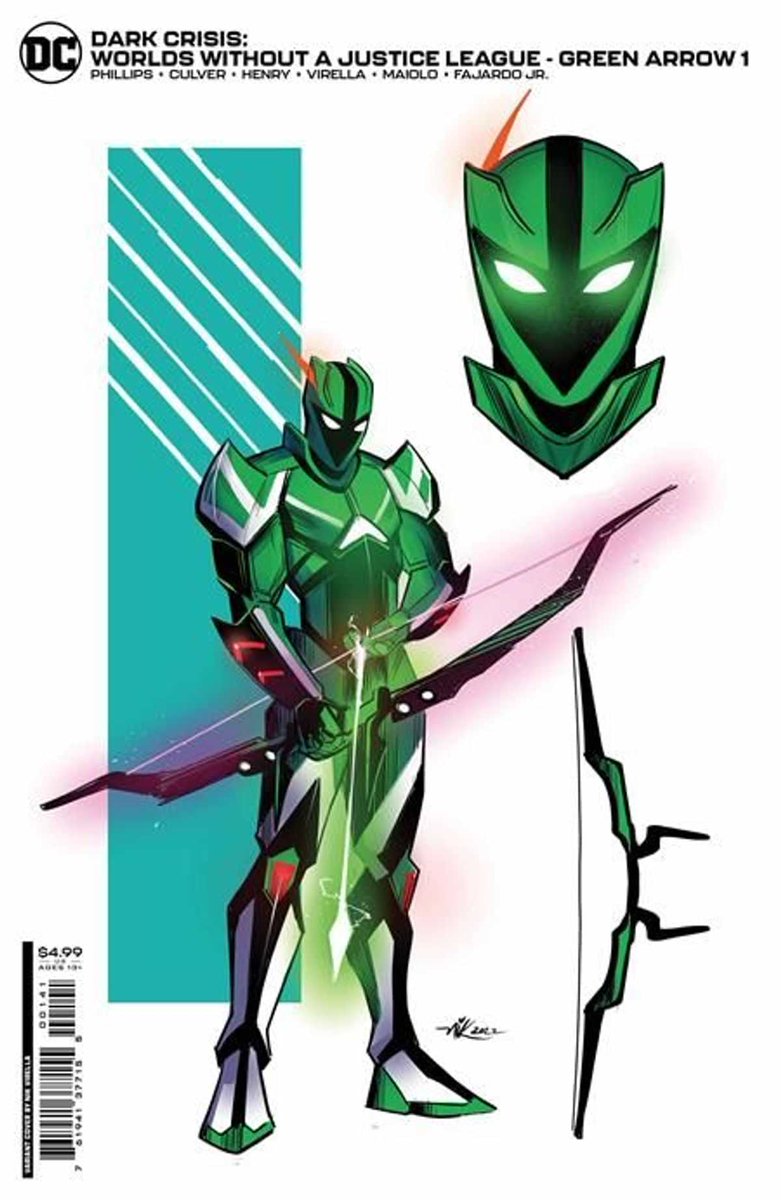 dennisculver's tweet photo. Also on sale this week! DARK CRISIS: WORLDS WITHOUT A JUSTICE LEAGUE: GREEN ARROW (and Black Canary too!)

Featuring @niK_IT's first DC cover!

Solve the mystery of why Green Arrow and Black Canary share an Earth!

This comic will punch you in the heart! https://t.co/q9GThI6ZJR