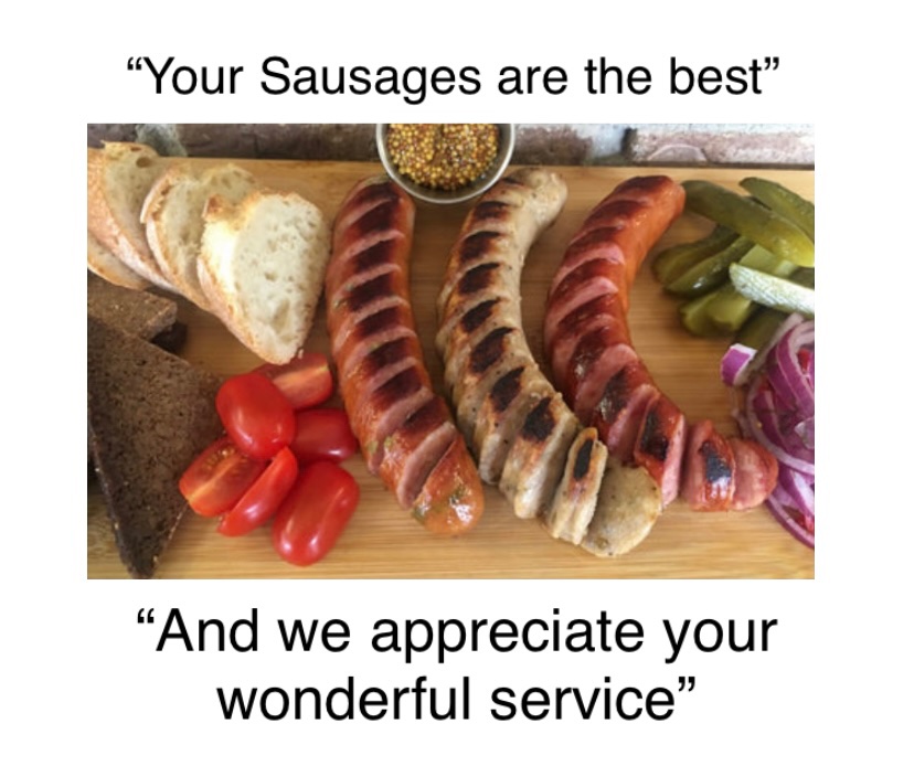 Thank you for your kind words Judy, and we appreciate your support! #TestimonialTuesday #Testimonial #BlackForestBratwurst #Bratwurst #BestWurst #BFBratwurst #HappyCustomer #ThankYou #Danke #Appreciation #CustomerService #Sausages #German