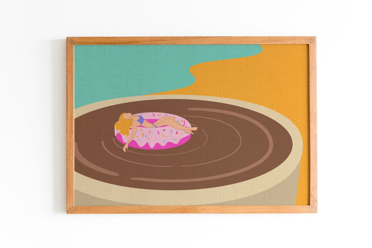 dysigncloud's tweet photo. @kofi_button Here's my favorite piece with my favorite drink, #coffee!

It's a Printable Retro Vintage Wall Art of a Woman in a Donut, Floating on a Coffee Mug Pool! 

☕☕☕ Cheers to all creators , Happy #PortfolioDay!
Ko-Fi : https://t.co/L5PWc7D2pL https://t.co/zKpeHI52o4