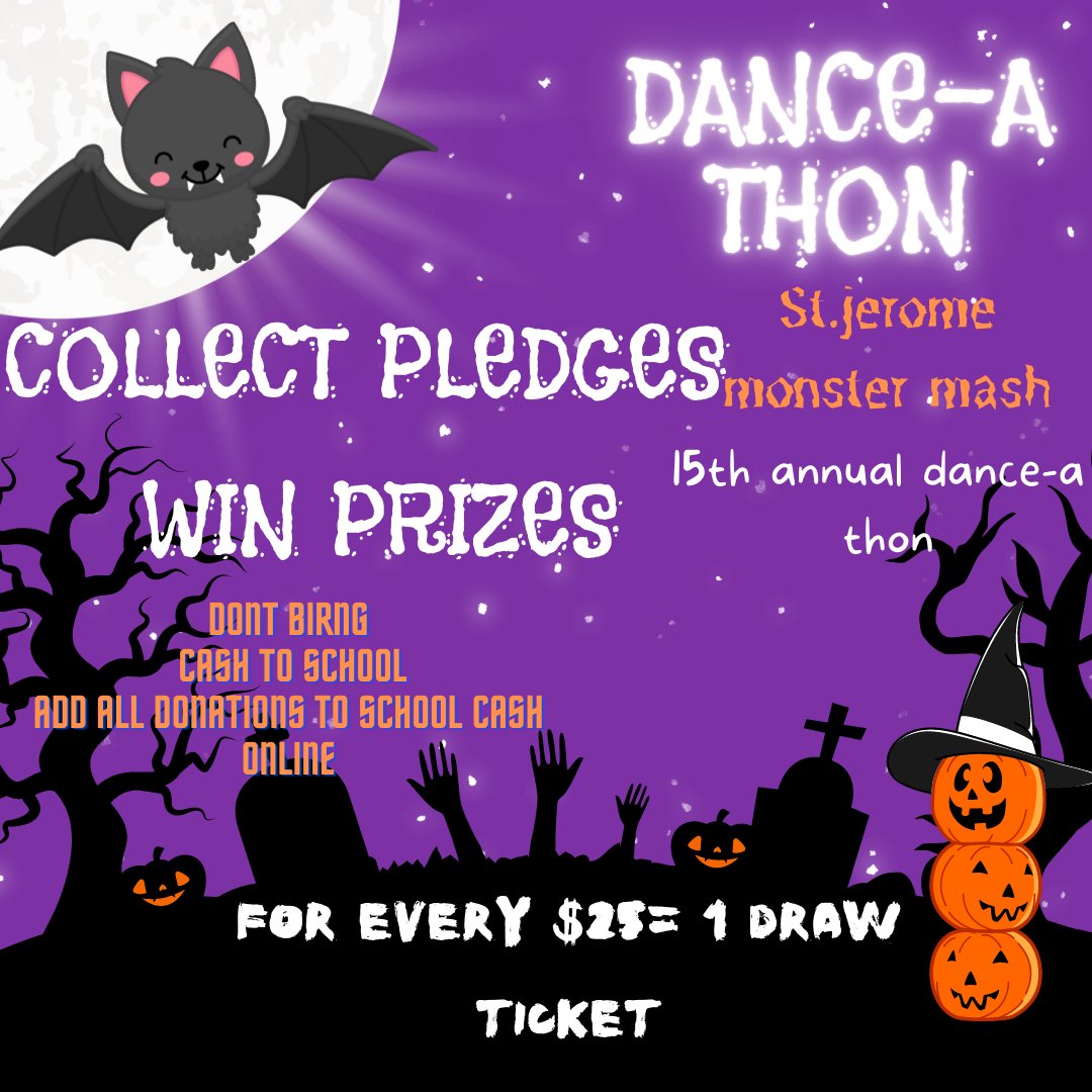 Today at lunch, the ROAR group used <a href="/canva/">Canva</a>  to make social media posts advertising the 15th annual <a href="/StJeromeOCSB/">St. Jerome School</a> Here's one of them!  Dance-a-thon! <a href="/stjeromecouncil/">St. Jerome School Council</a> #jerpride