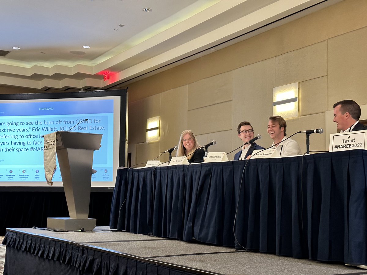 NAREE President Eileen McEleney Woods, Boston Globe, moderating NAREE University: Real Estate E-Newsletters Panel. Featuring panelists: Jack Flemming, Los Angeles Times; Joe Lovinger, The Real Deal and Cameron Sperance, The Points Guy. #NAREE2022