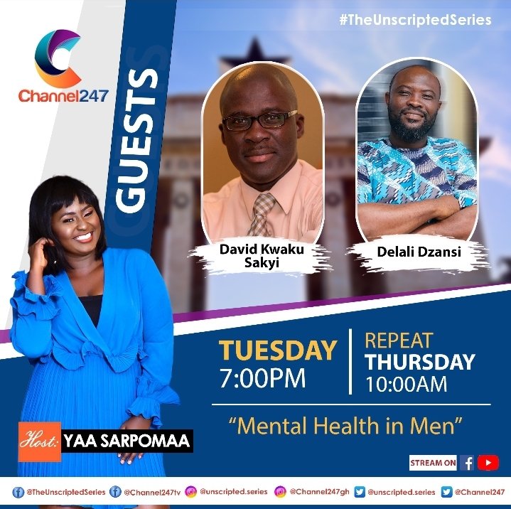 theunscripteds's tweet image. Tonight on @theunscripteds we are discussing &quot;Mental Health in Men&quot;
Tune in at exactly 7pm on @Channel247Info

#talkshow #TheUnscriptedSeries #TV
#MentalHealthDay