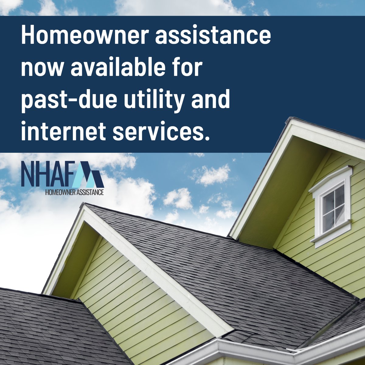 Attention homeowners: Have you experienced pandemic-related financial hardship that has caused you to fall behind on internet or utility bills? The Nebraska Homeowner Assistance Fund now covers that! 

Learn more about qualifications and apply today at NebraskaHAF.com.